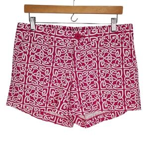 Tracy Negoshian Womens Pink Sailors Knot Geometric Print Shorts 8 Stretch Twill